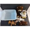 Image 5 : Plastic Container and Various Plush Toys