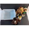 Image 5 : Plastic Container and Various Plush Toys