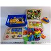 Image 1 : Children's Puzzle Board, Bath Boat Toy, Foam Alphabet and Misc