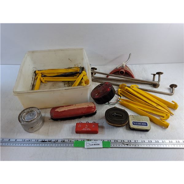 Canned Heat, Add a Matic, Brush, Tent Pins, Sprinkler,  Strap, Plastic Box and Misc