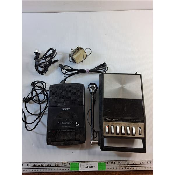 Sony and Bell & Howell Cassette Recorder and Accessories