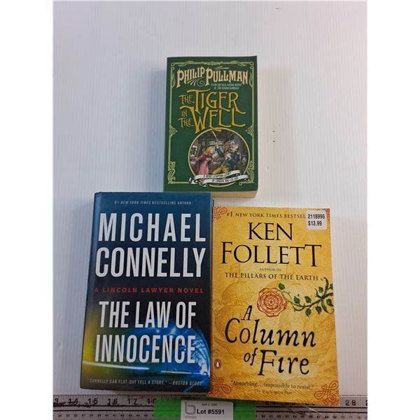 (3) Various Books - Philip Pullman, Michael Connelly and Ken Follett