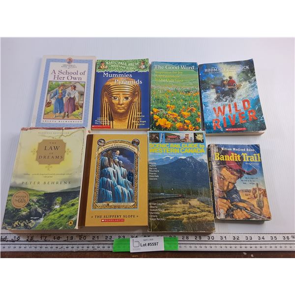 (8) Various Books - Bandit Trail, Peter Behrens and Wild River