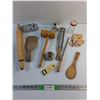 Image 1 : Dough Roller, Salt & Pepper Shakers, Deep Frying Thermometer, Sharpening Rod and Misc