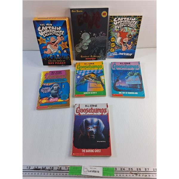 Various Books - Goosebumps, Bone and The New Captain Underpants Collection