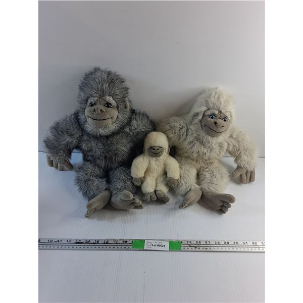 (3) Plush Monkey Toys