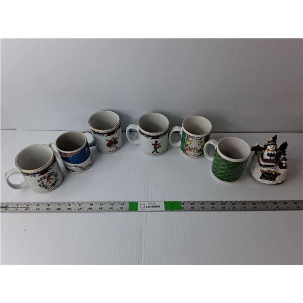 Christmas Lot- (6) Mugs, Musical Ornament