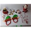 Image 1 : Christmas Lot- Napkin Rings, Candle Holders, Elf Headbands, Misc.