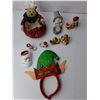 Image 2 : Christmas Lot- Napkin Rings, Candle Holders, Elf Headbands, Misc.