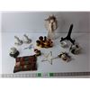 Image 1 : Christmas Lot- Candle Holders, Pin Cushion, Wooden Angel, Misc.
