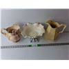 Image 1 : (2) Ceramic Pitchers, Footed Tray