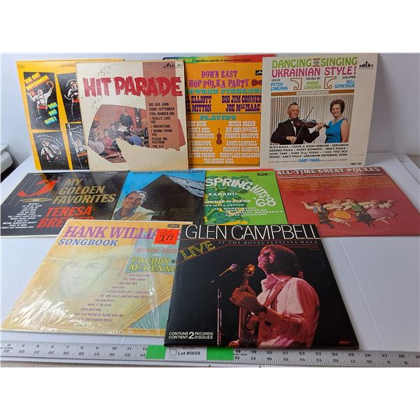 (11) Records- Tennessee Ernie Ford, Hank Williams, Glen Campbell, Misc.