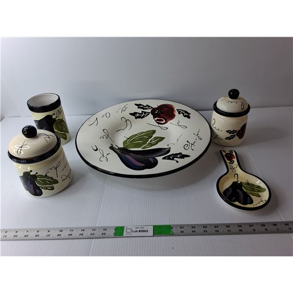 Ceramic Dish Lot- Tray, Storage Containers