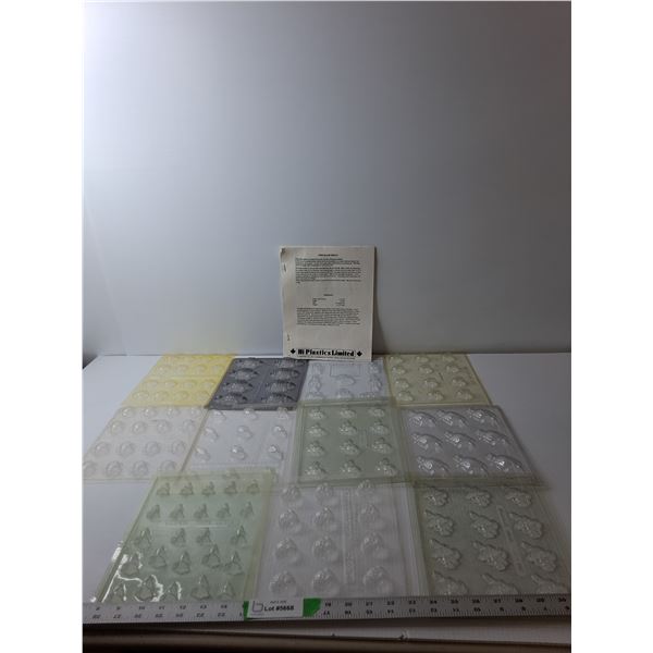 (11) Plastic Candy Molds- Strawberries, Bells, Misc. & Recipe Book