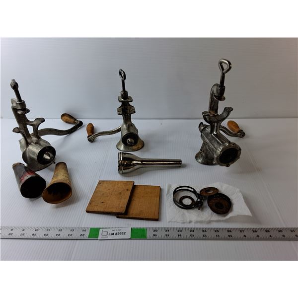 (3) Vintage Meat Grinders, Misc.
