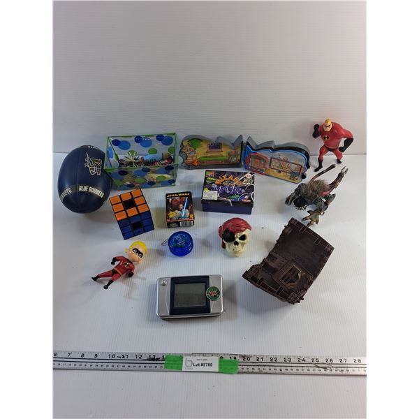 Kids' Toys, The Incredibles Figurines, Star Wars Puzzle, Box of Tricks, Football, Yo Yo and Misc