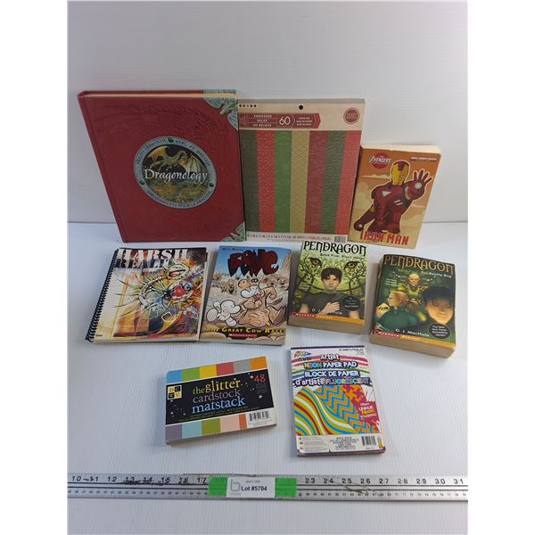 Books - Iron Man, Pendragon & Bone, Paper Pad and Glittered Cardstock