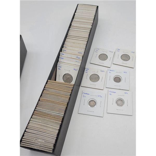 Canada Silver Five Cent Small and Large 1870 - 2021 133 Coins