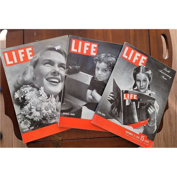 3 X Life Magazines 1946 July, Aug & Nov.