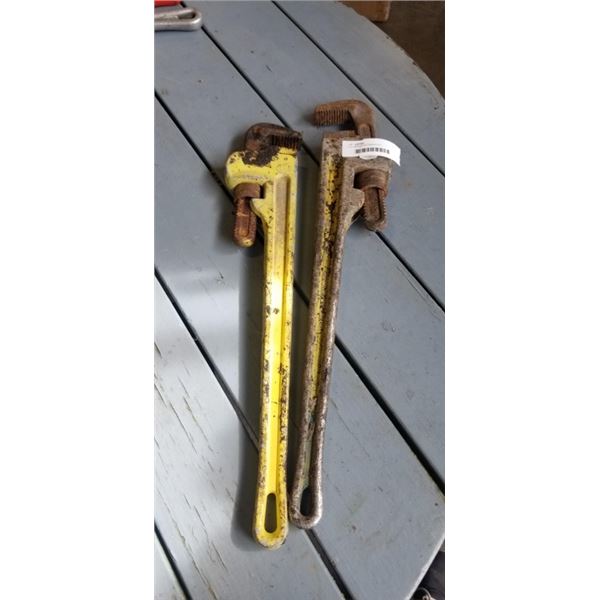 2 ALUMINUM PIPE WRENCHES