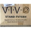 Image 2 : VIVO BLACK CORNER TV STAND WITH DARK WALNUT BASE