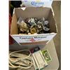 Image 2 : 2 CRATES AND BOX OF CABINET HARDWARE, POWER BARS, DOOR HARDWARE AND MORE