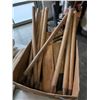 Image 2 : BOX OF VINTAGE CRICKET GEAR, WICKETS, PADDLES, PADS ETC