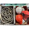 Image 1 : TOTE OF SAFETY ROPES AND SAFETY HARD HATS