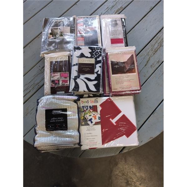 NEW LINENS, DUVET COVERS, BED SKIRTS, PILLOW SHAMS ETC.
