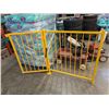 Image 1 : YELLOW FENCE WITH SPRING LOADED GATE, 41 INCH PANEL WITH 26 INCH GATE, 67 INCH OVERALL