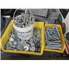Image 1 : 3 BINS OF LARGE BOLTS AND WASHERS