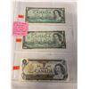 Image 1 : 3 CANADIAN $1 (LAST ISSUES) 1954, 1967 (CENTENNIAL) 1973 (LAST YEAR OF $1 BILL)