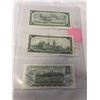 Image 2 : 3 CANADIAN $1 (LAST ISSUES) 1954, 1967 (CENTENNIAL) 1973 (LAST YEAR OF $1 BILL)
