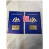 Image 1 : 2 - 23 KARAT GOLD STAMPS, GREAT FIRST IN AVIATION 1939 TURBO JET FLIGHT AND 1949 FIRST NON STOP ROUN