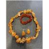 Image 1 : 2 AMBER BRACELET,  AMBER NECKLACE AND EARRINGS