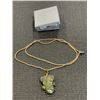 Image 1 : STAMPED 10K GOLD TONE CHAIN AND JADE PENDANT