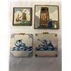 Image 1 : 4 TILES, 2 DELFT AND 2 WESTRAVEN