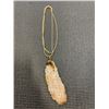 Image 1 : STAMPED 10K GOLD CHAIN WITH STONE PENDANT