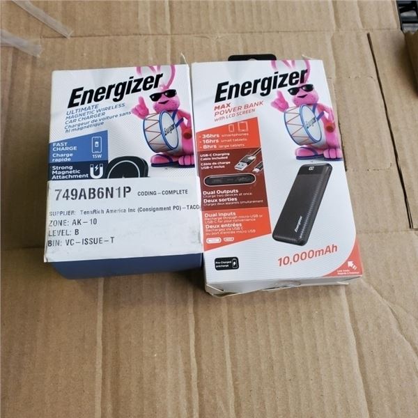 ENERGIZER POWER BANK 10,00MAH  AND FAST CHARGE WIRELESS CAR CHARGER