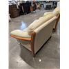Image 3 : 2 MODERN LEATHER WOOD FRAMED ARMCHAIRS
