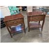 Image 1 : PAIR OF MALCOLM FURNITURE FRENCH PROVINCIAL NIGHT STANDS WITH OPEN BOTTOM