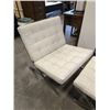 Image 2 : WHITE LEATHER SLING LOUNGE CHAIR AND OTTOMAN