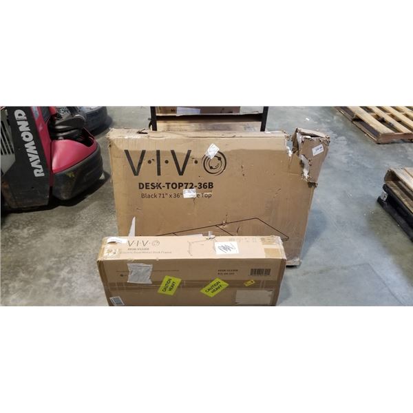 VIVO 71x36 BLACK ELECTRIC DUAL MOTOR SIT TO STAND DESK WITH BLACK FRAME
