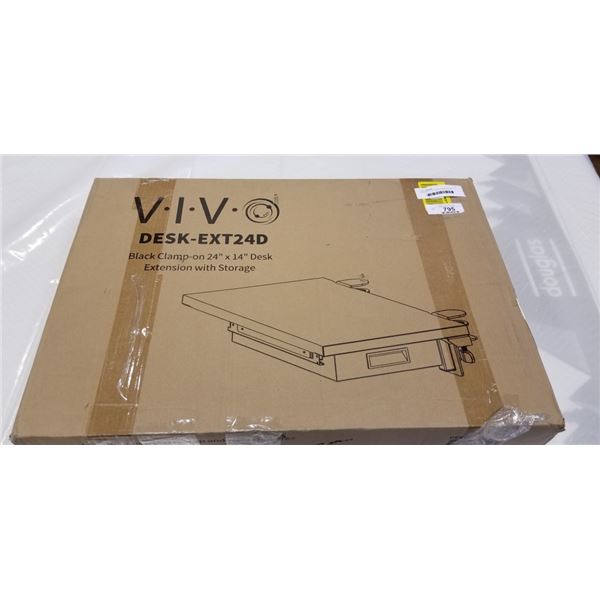 BLACK 24" X 14" DESK EXTENSION WITH STORAGE