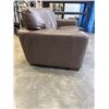Image 3 : NATUZZI BROWN LEATHER LOVESEAT
