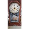 Image 2 : RARE WATERBURY COMBINE 8 DAY SHELF CLOCK WITH THERMOMETER, WORKING