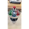 Image 2 : VINTAGE MCM DOME DECANTOR AND SHOT GLASS SET WITH PUMP, BROKEN ARM ON TOP