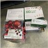Image 1 : 2 XMAS LIGHTS 300PK, 100 AND 50 PACK WITH RED DECORATIVE BALLS