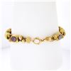 Image 3 : Antique 14K+ Gold 7" Agate Cameo Multi Shape Repousse Work Slide Charm Bracelet