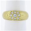 Image 1 : MAZ 14k Yellow Gold 0.27 ctw Star Pave Set Diamond Cluster Textured Band Ring